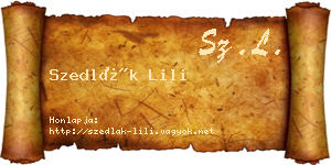 Szedlák Lili névjegykártya
